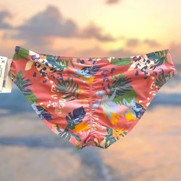 TRUE CRAFT Jungle Print Ruched-Back Hipster Swim Bottoms NWT/Lg - Picture 6 of 12